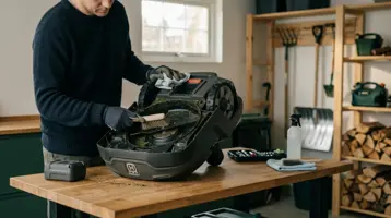 Robotgräsklippare på vintern illustrerad inom guider på Robotgräsklippartest.se